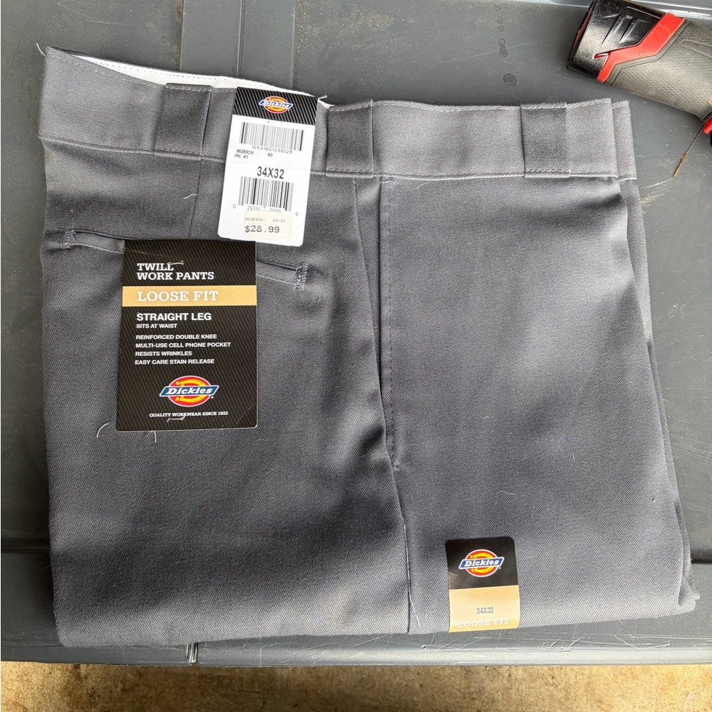 Dickies Charcoal Twill Straight Leg Pants